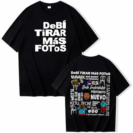Debi Tirar Mas Fotos World Tour 2026 Bad Bunny Graphic T-Shirts Men Women Loose Casual Cotton Tees Street Hip Hop Oversized Tops