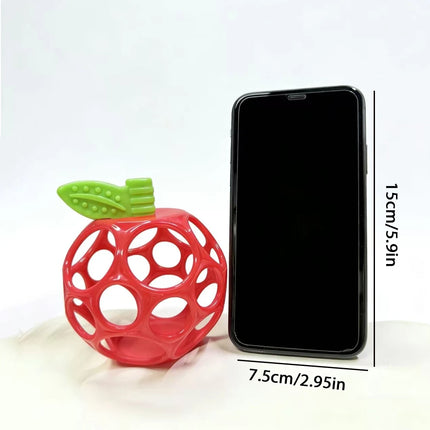 Infant Sensory Grasping Ball, Red Apple Shape Grasping Ball Rattles Toy,Hold My Own Collection, Unisex, Newborn and Up