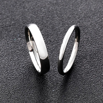 2/4/6/8MM Fashion  316 Titanium Stainless Steel Ring Wholesale Laser Silver Color Jewelry for Men Woman Wedding Punk Men's Ring
