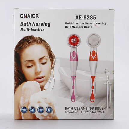 Multifunction Electric Bath Brush Massager Back-Rubbing Brush Long Handle Spinning Body Cleaning Spa Massage Shower Brush Sets