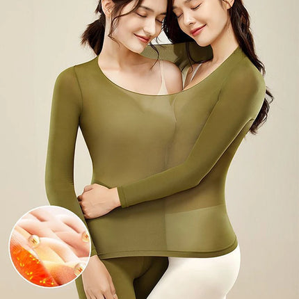 2 Pieces Women Thermal Underwear Trousers Suit Skin Care Clothes Autumn Clothes Seamless Thermo Clothing Top Tights