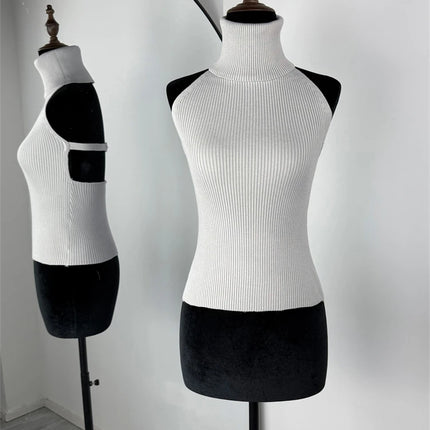 Trendix Hollow Out Sweater Sets For Women 2025 Fall New Long Sleeve Knitwear Shawl Suits Sexy Backless Knit Tank Top 2 Piece Set
