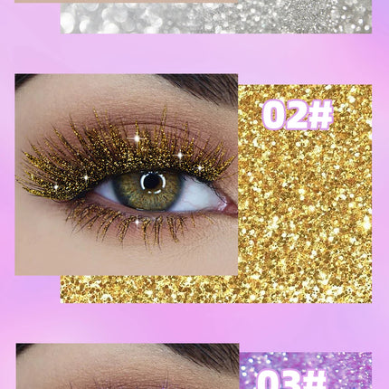 1 PC Diamond Mascara Shining Galaxy Sequins Sweat Proof Glitter Eyelashes Quick Dry Lasting Curling Thick Mascara Shimmer Makeup