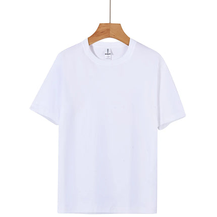 Unisex 100% Pure Cotton Solid Color Men's Summer round Neck Short Sleeve Shirt 180g Cotton T-Shirt in 16 Colors