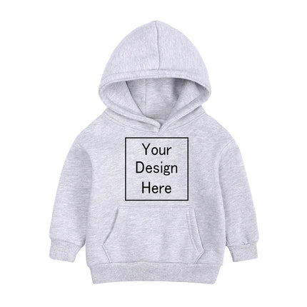 Kids Boy Girl Hoodies Custom Fleece Sweatshirts Toddler Solid Pullover Top Add Text Logo Image Print Cotton Long Sleeve Clothes