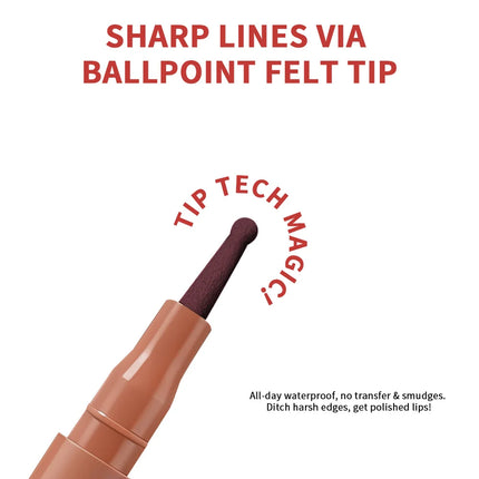 Lakerain Lip Liner Pencil Ballpoint Felt Tip Transfer-proof Lip Liner Stain Smudge-proof Waterproof Lip Liners Natural Makeup