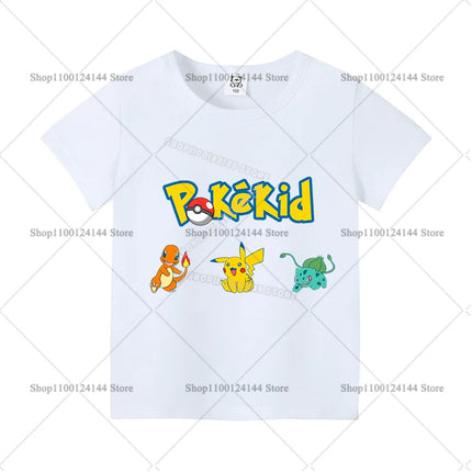 T-shirts for Men Women Anime Cartoon Pokemoned Fashion Couple Short Sleeved Shirt Male Female Summer Cotton Top Adults Clothes
