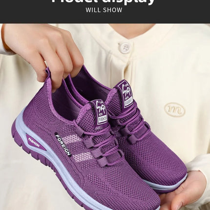 Women Casual Sports Shoes Breathable Lightweight Sneakers Anti-slip Flats Outdoor Running Walking Shoes Female Vulcanized Shoes