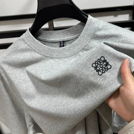 Luxury high-end standard embroidery 100% cotton men's summer casual fashion T-shirt brand fashionable high-quality short sleeved