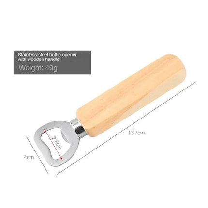 1-40PCS Wooden Handle Beer Bottle OpenerWooden Beer Bottle OpenerSolid Wood Beer Bottle OpenerStainless Steel Beer Bottle Opener