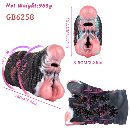 GEEBA Dual Channel Soft Silicone Male Masturbator Realistic Vagina Pocket Pussy Men's Stroker Adult18+ Onahole Sex Toys For Men