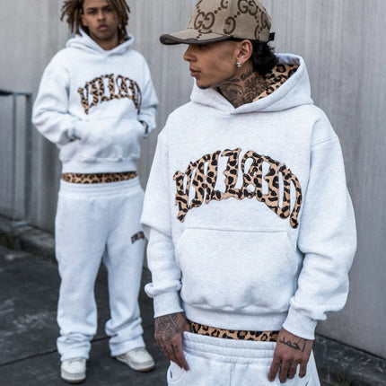 2025 lined leopard print letter embroidered street casual pants y2k, men's and women's hooded sweatshirt, new trendy brand for k