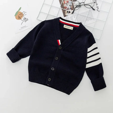 Kids Striped Knitting Cardigan Sweater Autumn Winter Boy Girl Pullover Sweater Boys Tops Outfit Clothing Children Soft Clothes