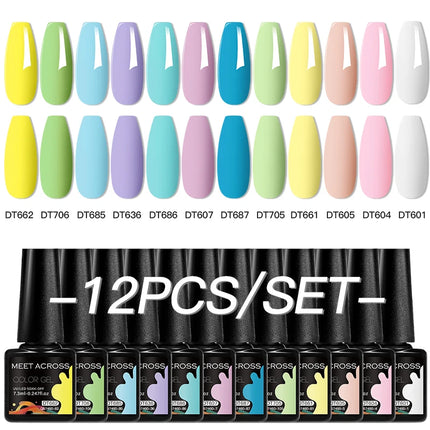12pc All-season Nail Gel Polish Set Multicolor TPO HEMA Free Long-Lasting UV LED Nail Supplies for Women Daily & Party Wearing