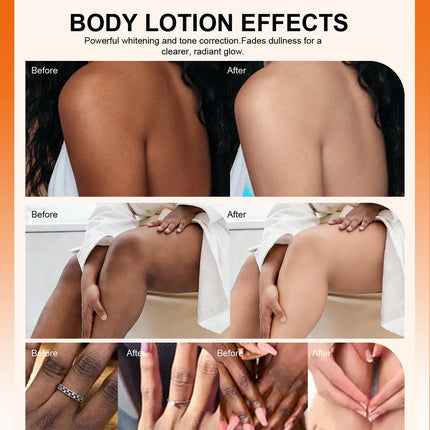 LKIAE Clear Arbutin Pawpaw Whitening Body Lotion, Moisturizing Cream, Improve Rough Skin, Remove Dark Spots, Melanin