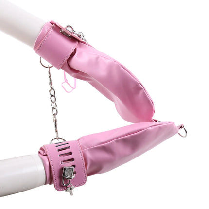 Bdsm Handcuffs Wrist Hand Cuffs Mitts Gloves With Padlock Mittens Costumes Bondage Cosplay Sexy Toys For Adult Accessories