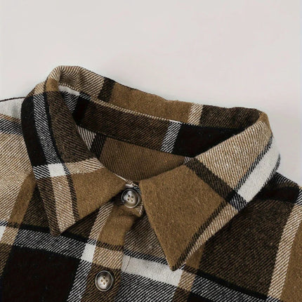 Plus Size Autumn New Arrivals Women's Oversized Check Shirt Retro Single-Breasted Thickened Top Suitable for Autumn and Winter