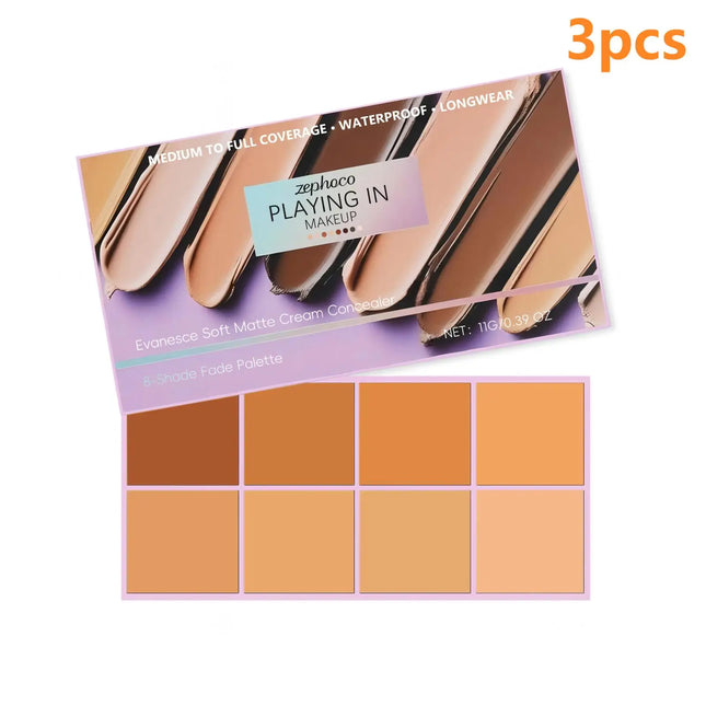 Zephoco Cream Concealer Palette Dark Circles Cover Matte Long Lasting Soft Skin Contouring Face Concealer Makeup Cosmetics 11g