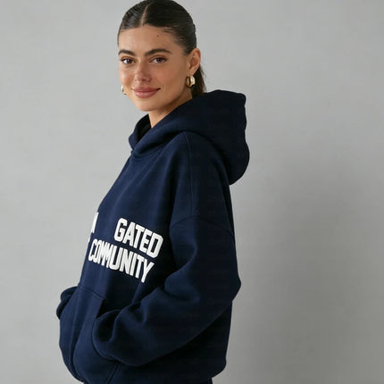 Casual Niche Personality Loose Foam Letter Print Hooded Pullover Sweatshirt Unisex Trendy Daily Top Gothic high street fashion