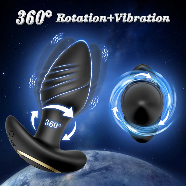 APP Control Rotation Butt Plug Anal Plug for Men 360° Wiggle Prostate Massager Anal Vibrator for Gay Adult Goods Sex Toy for Men