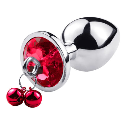 3 Size Metal Anal Plug Crystal and Bells Anus Dilator Sex Toys Bullet Stainless Steel Butt Plug Men Women Couples Adult Toys