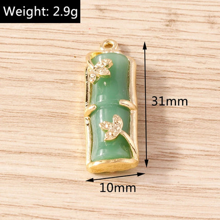 Tusember 10pcs Traditional Chinese Good Fortune Lucky Jade Charms Pendants for Jewelry Making Earrings Necklace Bracelet DIY
