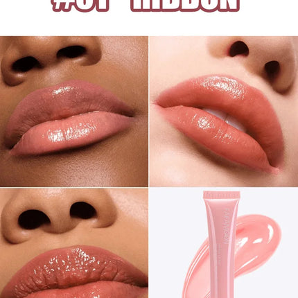 1pcs Soft Tube Mirror Lip Gloss Lip Oil Nude Brown Plumping Lip Gloss Moisturising Transparent Lipgloss Beauty Cosmetics Makeup