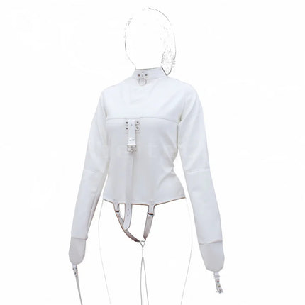PU Leather Straitjacket Bondage Hood Mask BDSM Roleplay Clubwear Dog Cosplay Headgear Body Bondage Sex Toy for Women and Men