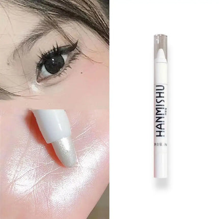 Shimmering Highlight Stick Pearlescent Matte Eyeshadow Silkworm Stick White Pen Glitter Silver Highlighter Pen Eyeliner Lyi A5V5