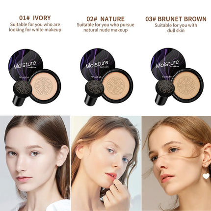 3 Colors Mushroom Head Air Cushion BB Cream Matte Full Coverage Acne Dark Circles Foundation Natural Moisturizing CC Cream