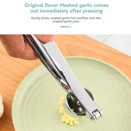 Garlic Press Anti-Skid Thickened Garlic Clip Multifunctional Zinc Alloy Stainless Steel Manual Pull Type Garlic Punch
