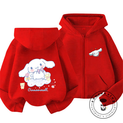 Cinnamoroll 2026 Hot Zipper Hoodie 3-14Y Boys Girls Autumn Winter Cute Kawaii Cartoon Street Hot Fashion Outdoor Casual Warm