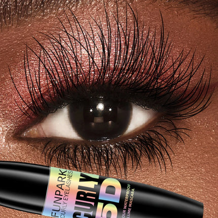 Black 5D Mascara Thickening ,Lengthening Curling Waterproof Long Lasting Liquid Fiber Mascara Makeup Lash Eyelash Extension Beau