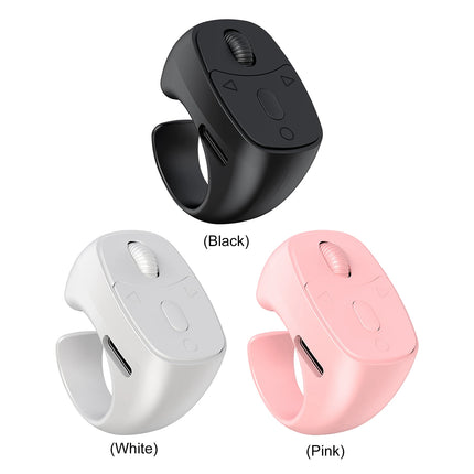 Bluetooth-Compatible 5.3 Remote Control Mouse Scrolling Ring Page Turner for Smartphones Wireless Camera Shutter Selfie Button
