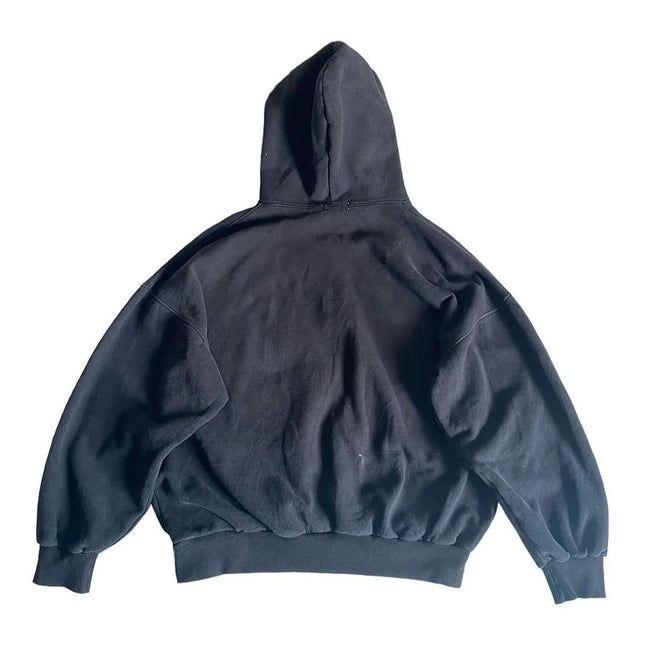 Y2K American collage devil pattern street trend personalized design loose fitting pullover unisex hooded sweatshirt
