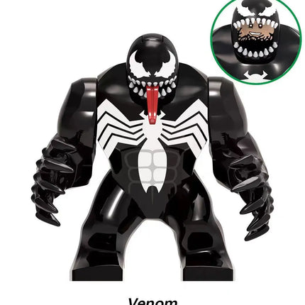 Building blocks, Marvel superheroes, assembled dolls, Spider Man, Iron Man, Venom, Shark, Deadpool, DIY gifts, children's toys