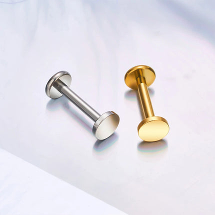 ASTM F136 Titanium Circle Dot Flat Disc Stud Earring 16G Round Disc Cartilage Helix Tragus Earlobe Nose Stud Jewelry