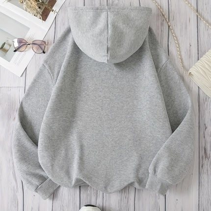Brooklyn New York 1898 Hoodie Sweatshirt - Casual Polyester Hooded Pullover with Drawstring Alphabet Pattern