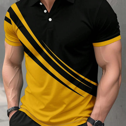The new men's short-sleeved POLO shirt for summer 2025 features a casual, fashionable and comfortable 3D pattern print