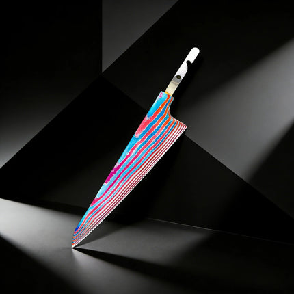 1PC,Blank Blade Kitchen Knives Titanium Damascus Steel Cleaver Knife Blades Knife Makers Home DIY Enthusiasts
