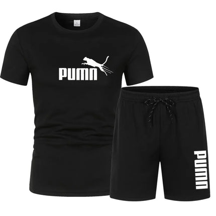 2026 Summer Fashion Trendy Casual Sports Two Piece Set Youth Men's Short sleeved T-shirt+Shorts Set sports suit