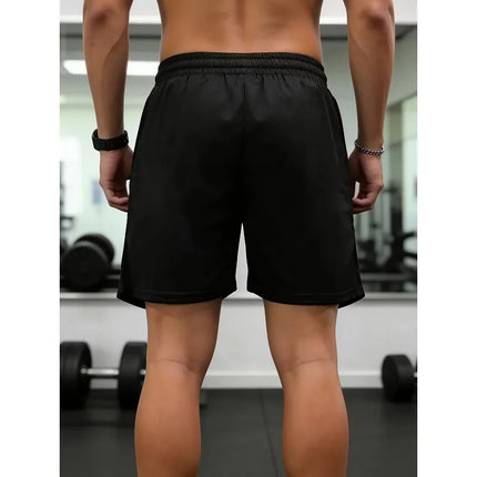 Black Basic Lightning Bolt Shorts, Worn Outdoors and Indoors in Summer