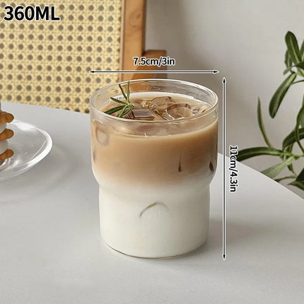 Transparent Glass Cup Exquisite Heat-resistant Tumbler Tea Juice Milk Coffee Mug Water Glasses Stripe Mug Drinkware 350ml-865ml