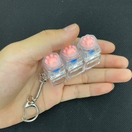Fingertip Decompression Toy Keys Silicone Soft Cat Paws Keychain Key Ring Mobile phone Pendant Accessories Keyboard Tapping