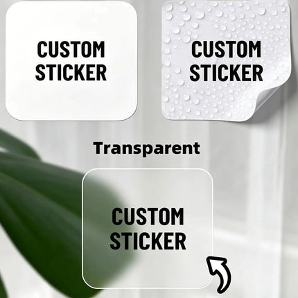 Custom Square Stickers Personalized Logo Text Image Paper Waterproof Transparent Customized Small Vinyl Decals Labels
