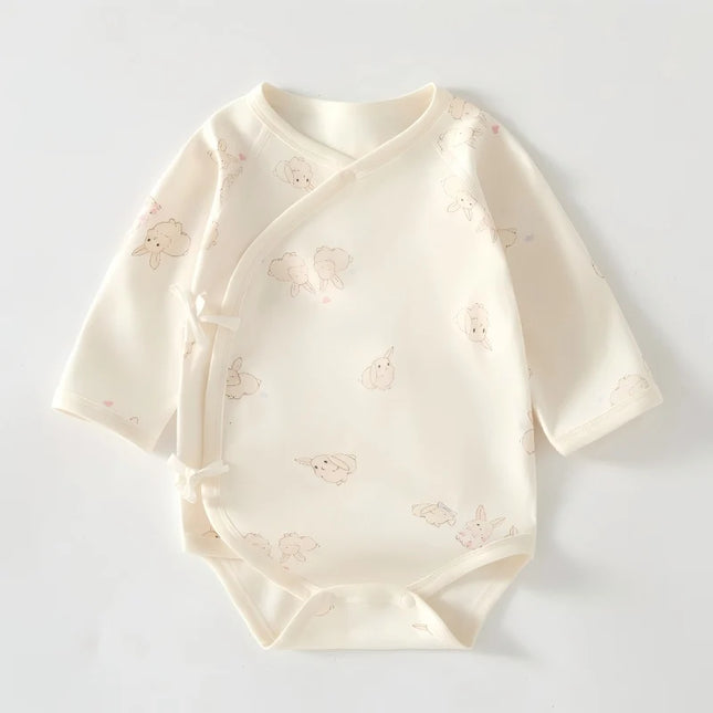 Spring Autumn Pure Cotton Long Sleeve Baby Bodysuit Triangle Crawling Suit Home Comfort Wear Bottom Covering Infant Garment