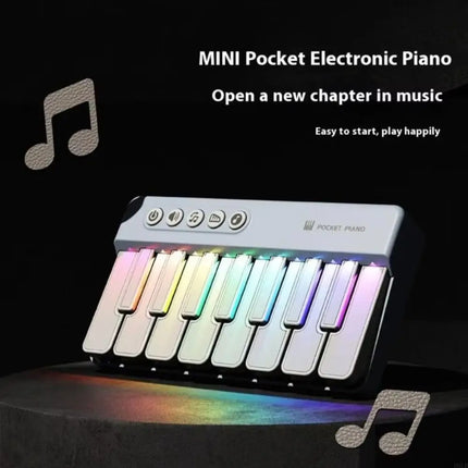 Rainbow Lights Kids Mini Piano Portable Design 7 Colors LED Learning Piano Keyboard Multi-functional Electronic Organ Keyboard