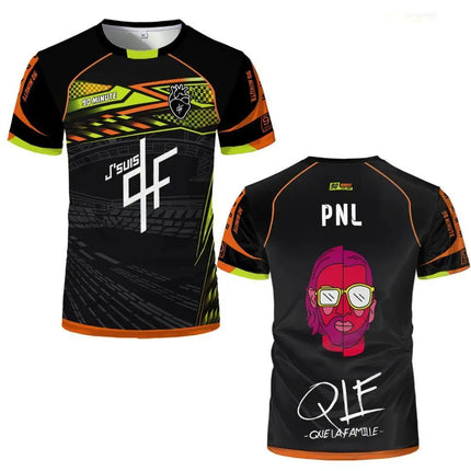 90 Minute PNL J'suis QLF Printed Jersey Men's and Women's Youth Short Sleeve Football Training T-Shirt Adult Children's Clothing