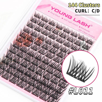 YOUNG LASH DIY Eyelashes Extensions Kit 144 Clusters Lash Mix Segmented Individual Eyelashes Russian Volume Supplies wholesale
