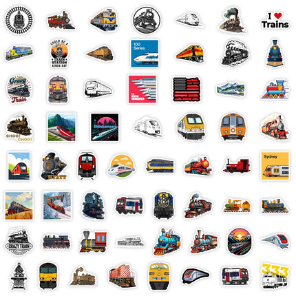 Cartoon Train Stickers High Speed Rail Fun DIY Toys Gift Decorative Decal for Scrapbook Junk Journals Laptop Bottle Waterproof